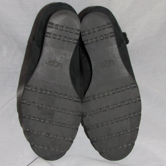 UGG Australia Jade 1008717 Black Suede Wedge Heel Booties Boots Women's sz 9 - Picture 4 of 6
